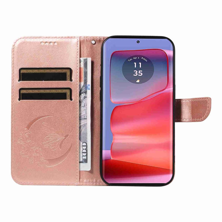 For Motorola Edge 50 Pro 5G Swallowtail Butterfly Embossed Leather Phone Case