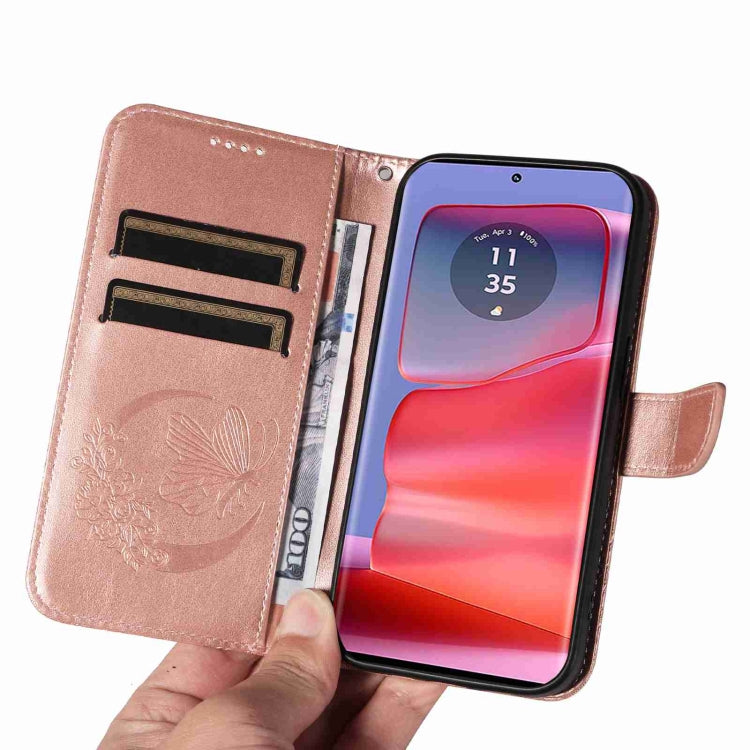 For Motorola Edge 50 Pro 5G Swallowtail Butterfly Embossed Leather Phone Case