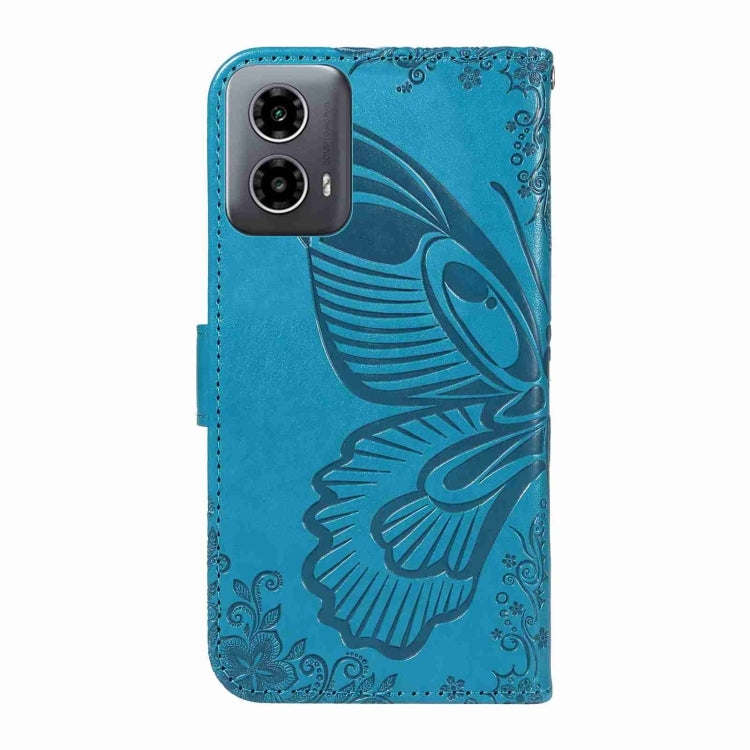For Motorola Edge Moto G34 Swallowtail Butterfly Embossed Leather Phone Case