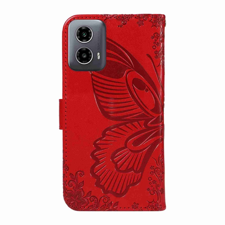 For Motorola Edge Moto G34 Swallowtail Butterfly Embossed Leather Phone Case