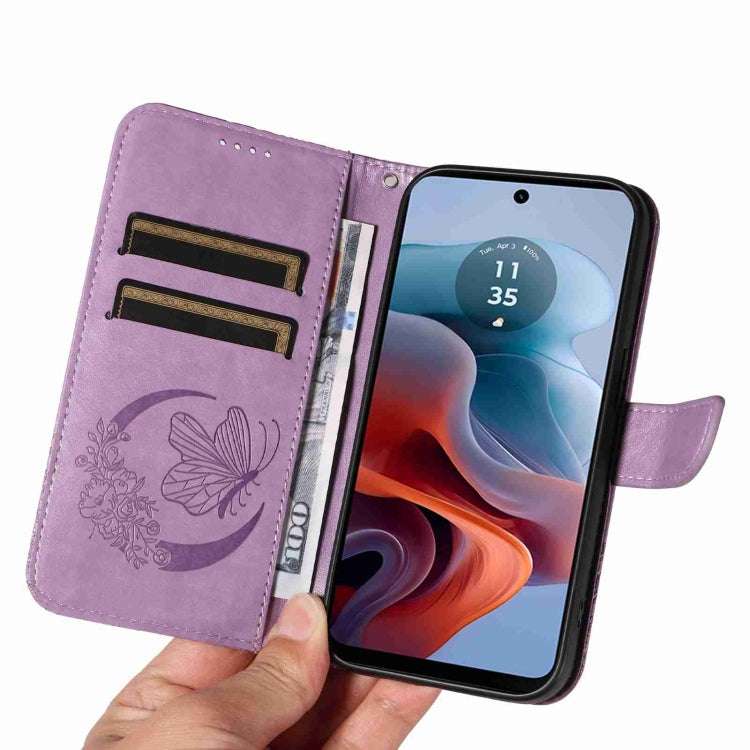 For Motorola Edge Moto G34 Swallowtail Butterfly Embossed Leather Phone Case
