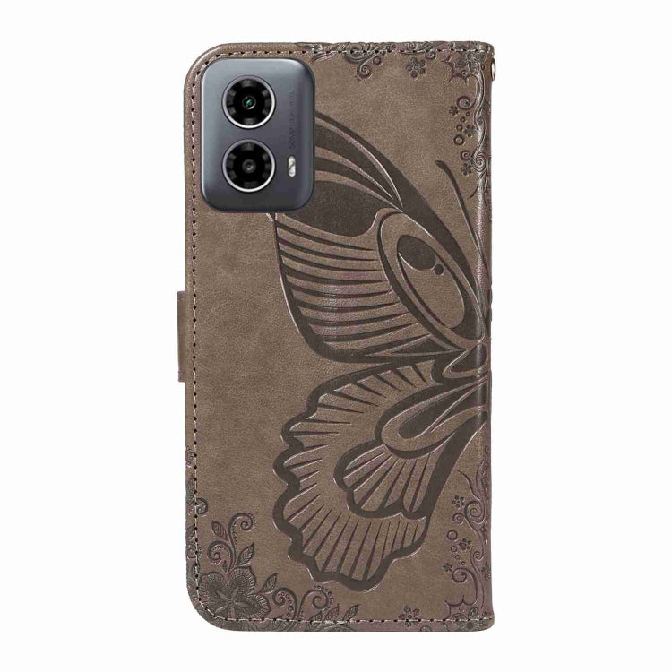 For Motorola Edge Moto G34 Swallowtail Butterfly Embossed Leather Phone Case