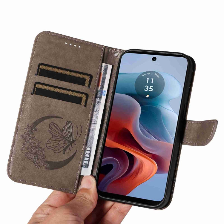 For Motorola Edge Moto G34 Swallowtail Butterfly Embossed Leather Phone Case