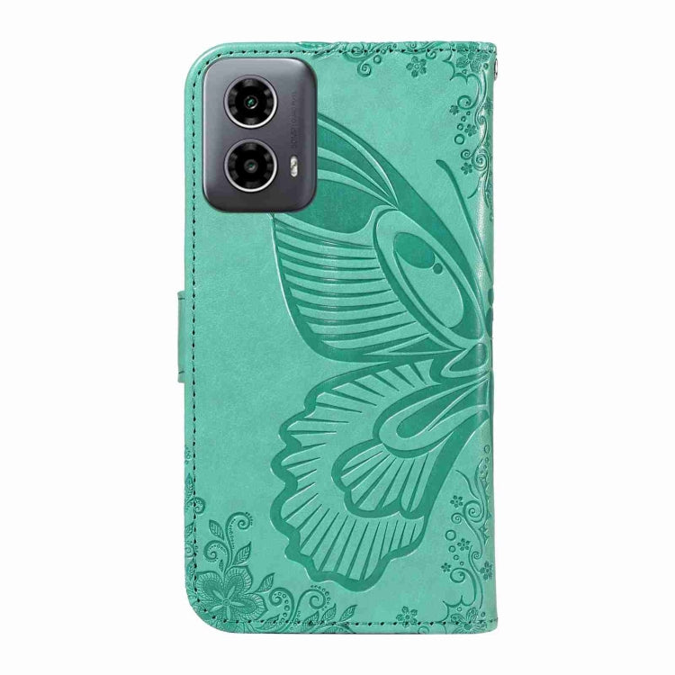 For Motorola Edge Moto G34 Swallowtail Butterfly Embossed Leather Phone Case