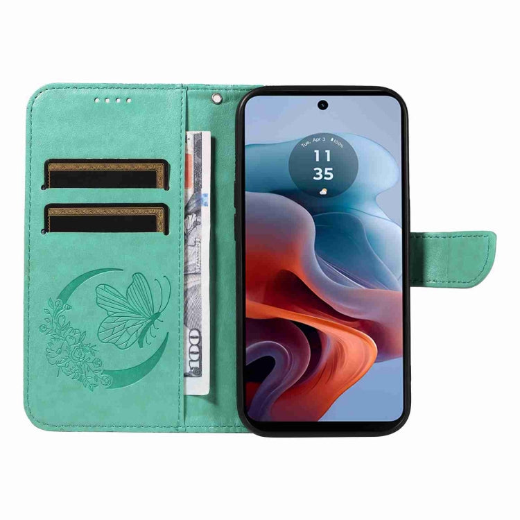 For Motorola Edge Moto G34 Swallowtail Butterfly Embossed Leather Phone Case