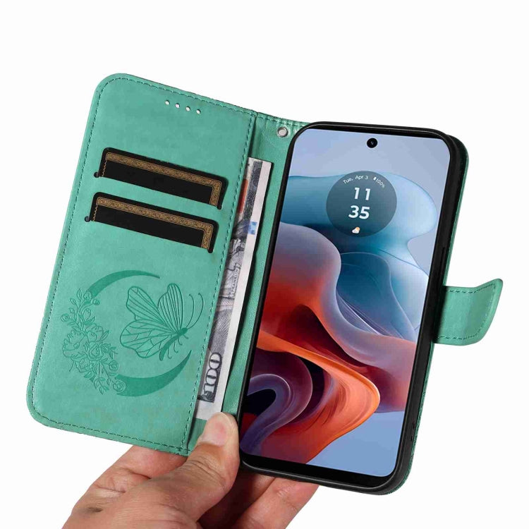 For Motorola Edge Moto G34 Swallowtail Butterfly Embossed Leather Phone Case