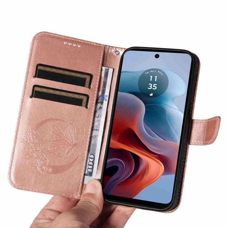 For Motorola Edge Moto G34 Swallowtail Butterfly Embossed Leather Phone Case