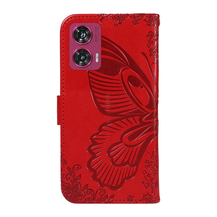 For Motorola Edge 50 Fusion Swallowtail Butterfly Embossed Leather Phone Case
