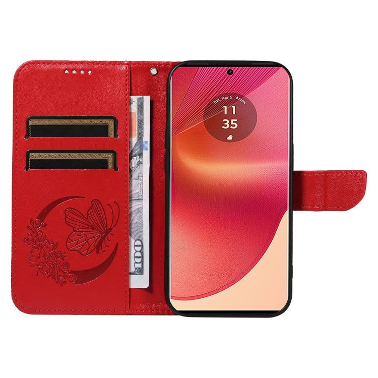 For Motorola Edge 50 Fusion Swallowtail Butterfly Embossed Leather Phone Case