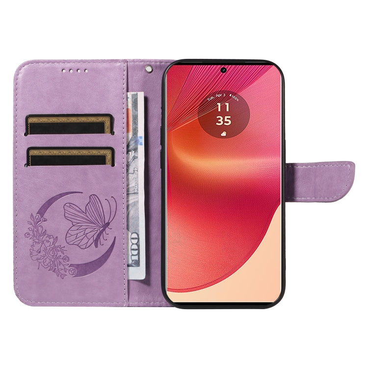 For Motorola Edge 50 Fusion Swallowtail Butterfly Embossed Leather Phone Case
