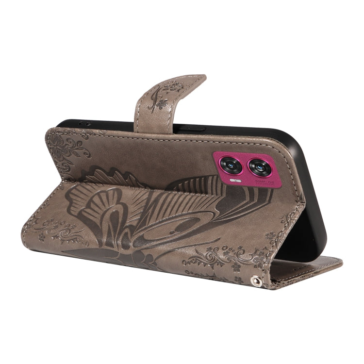 For Motorola Edge 50 Fusion Swallowtail Butterfly Embossed Leather Phone Case