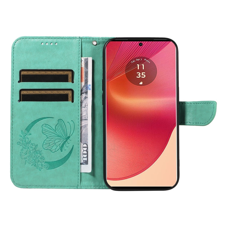 For Motorola Edge 50 Fusion Swallowtail Butterfly Embossed Leather Phone Case