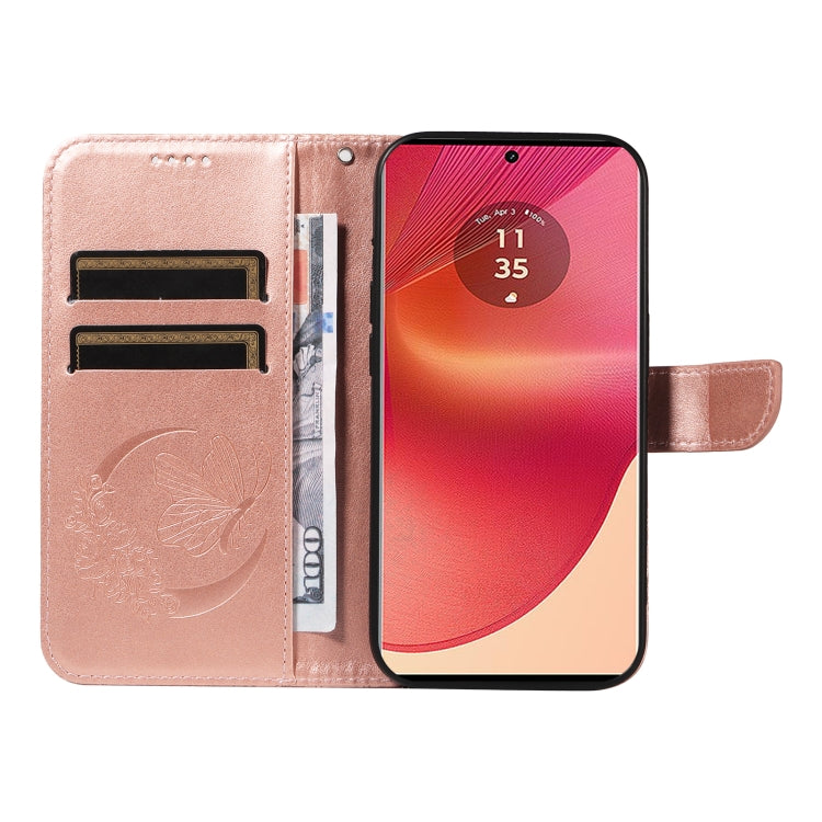 For Motorola Edge 50 Fusion Swallowtail Butterfly Embossed Leather Phone Case
