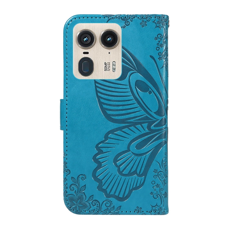 For Motorola Edge 50 Ultra Swallowtail Butterfly Embossed Leather Phone Case