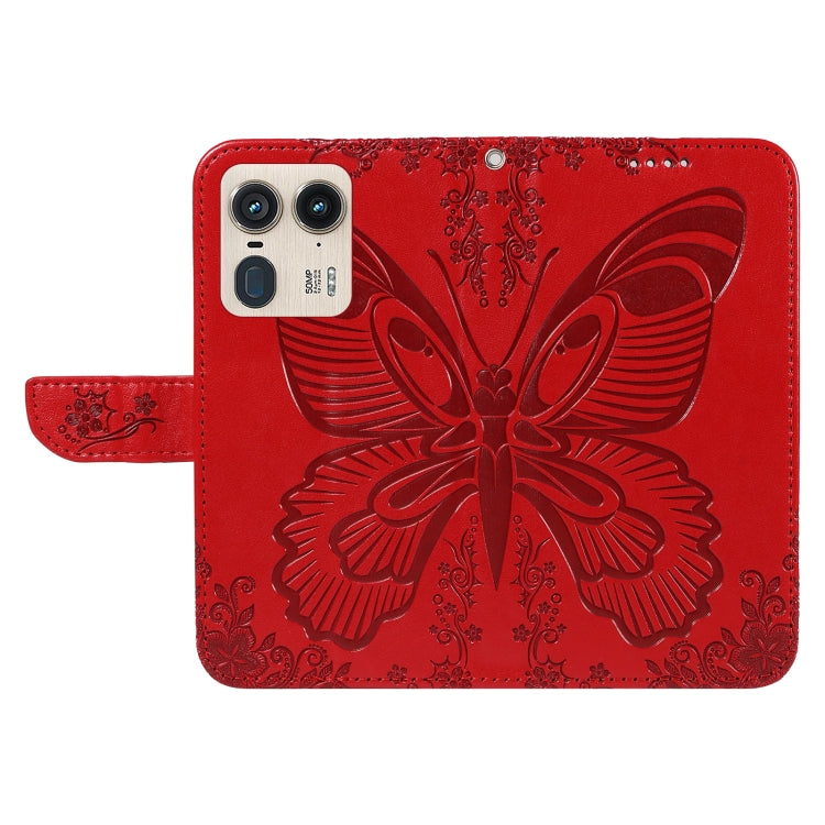 For Motorola Edge 50 Ultra Swallowtail Butterfly Embossed Leather Phone Case
