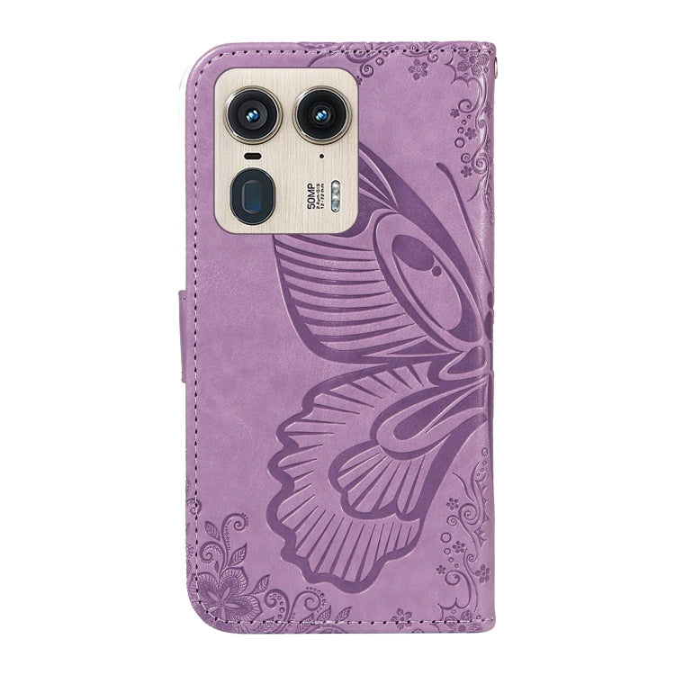 For Motorola Edge 50 Ultra Swallowtail Butterfly Embossed Leather Phone Case