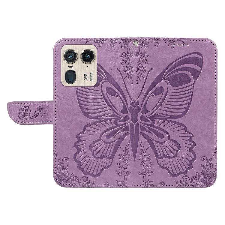 For Motorola Edge 50 Ultra Swallowtail Butterfly Embossed Leather Phone Case