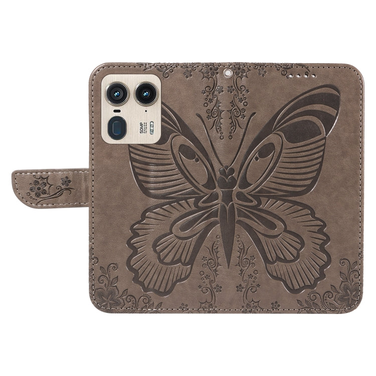 For Motorola Edge 50 Ultra Swallowtail Butterfly Embossed Leather Phone Case
