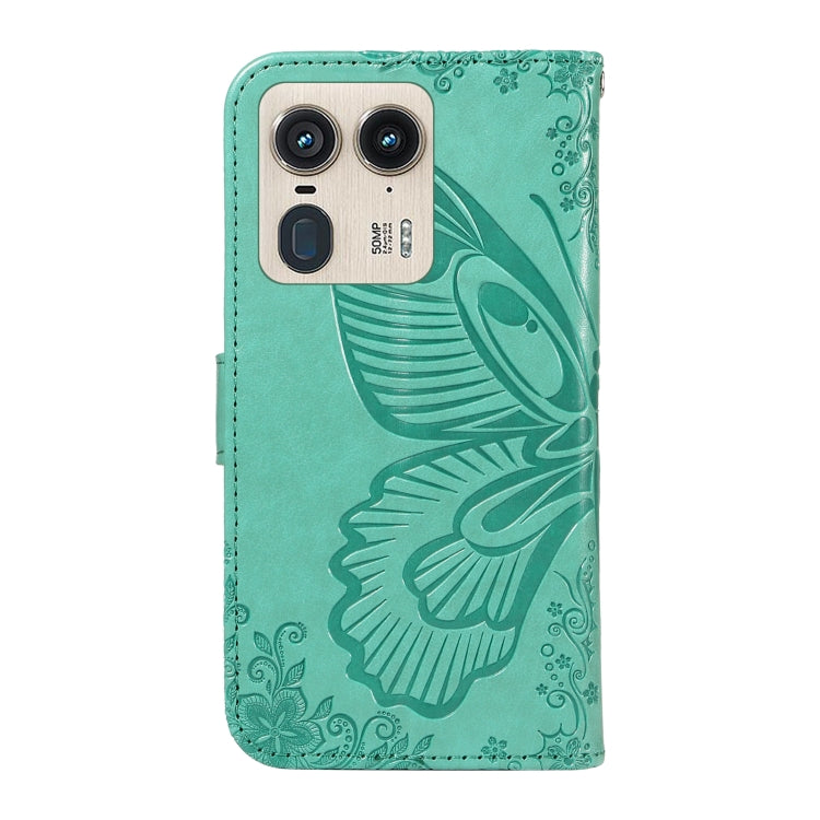 For Motorola Edge 50 Ultra Swallowtail Butterfly Embossed Leather Phone Case