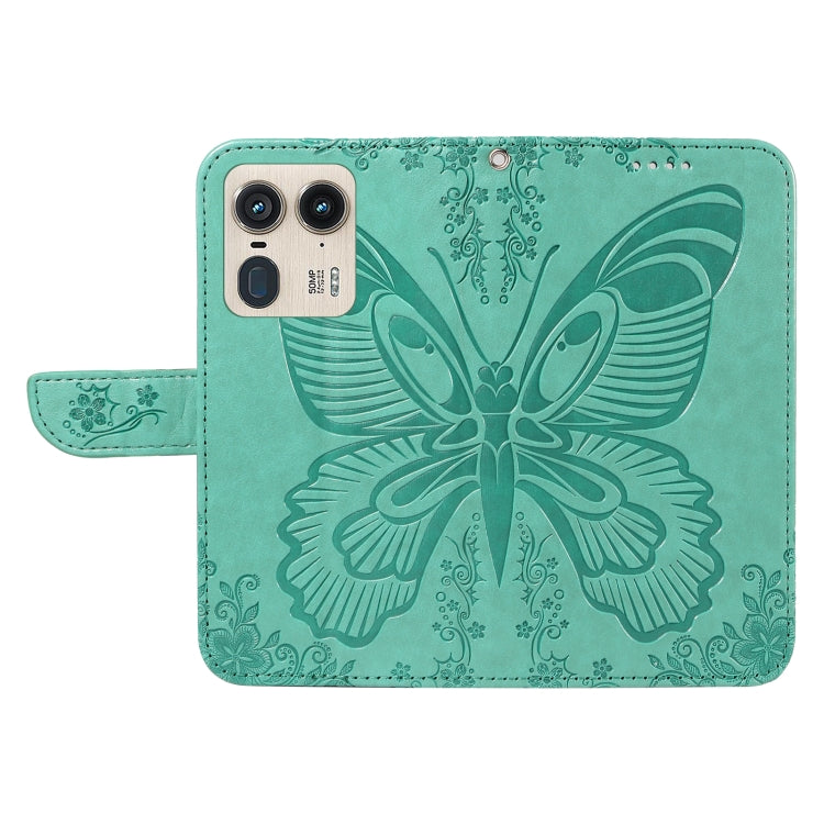 For Motorola Edge 50 Ultra Swallowtail Butterfly Embossed Leather Phone Case