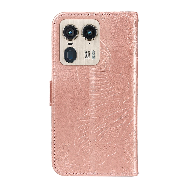For Motorola Edge 50 Ultra Swallowtail Butterfly Embossed Leather Phone Case