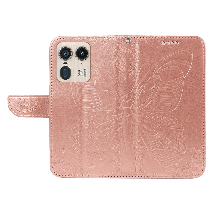 For Motorola Edge 50 Ultra Swallowtail Butterfly Embossed Leather Phone Case