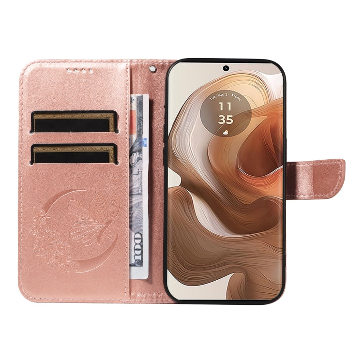 For Motorola Edge 50 Ultra Swallowtail Butterfly Embossed Leather Phone Case