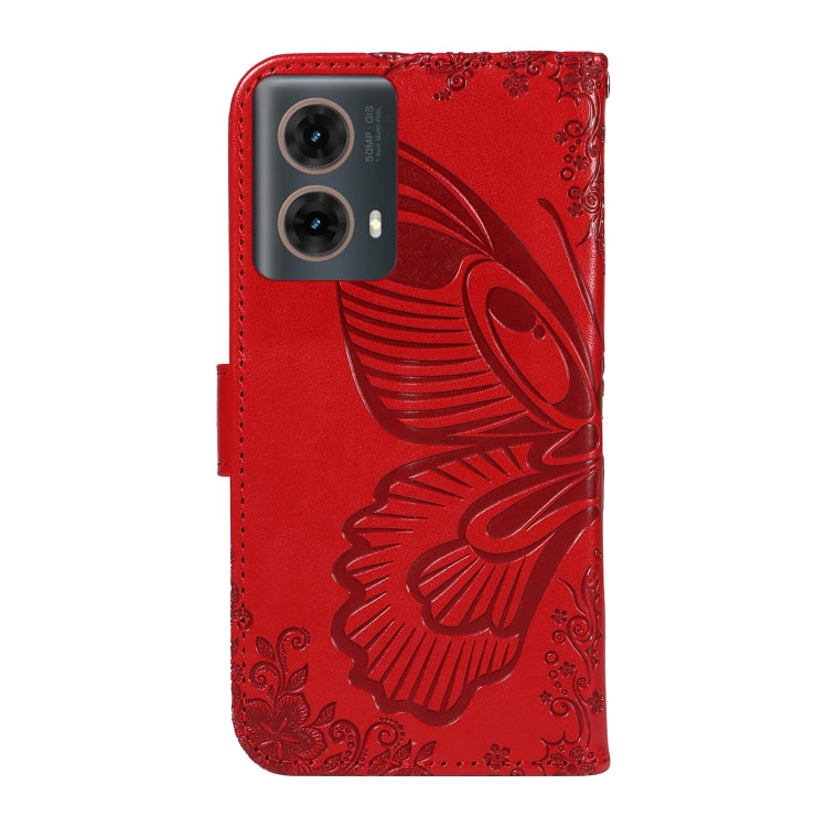 For Motorola Moto G85 Swallowtail Butterfly Embossed Leather Phone Case