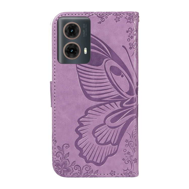 For Motorola Moto G85 Swallowtail Butterfly Embossed Leather Phone Case