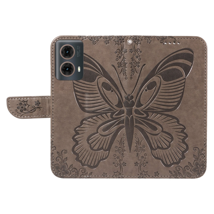 For Motorola Moto G85 Swallowtail Butterfly Embossed Leather Phone Case