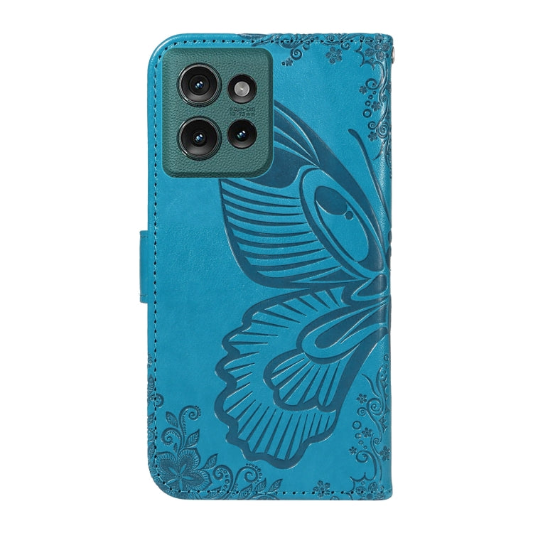 For Motorola Edge 50 5G Swallowtail Butterfly Embossed Leather Phone Case