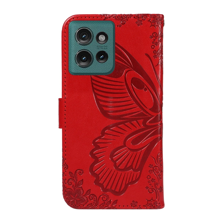 For Motorola Edge 50 5G Swallowtail Butterfly Embossed Leather Phone Case