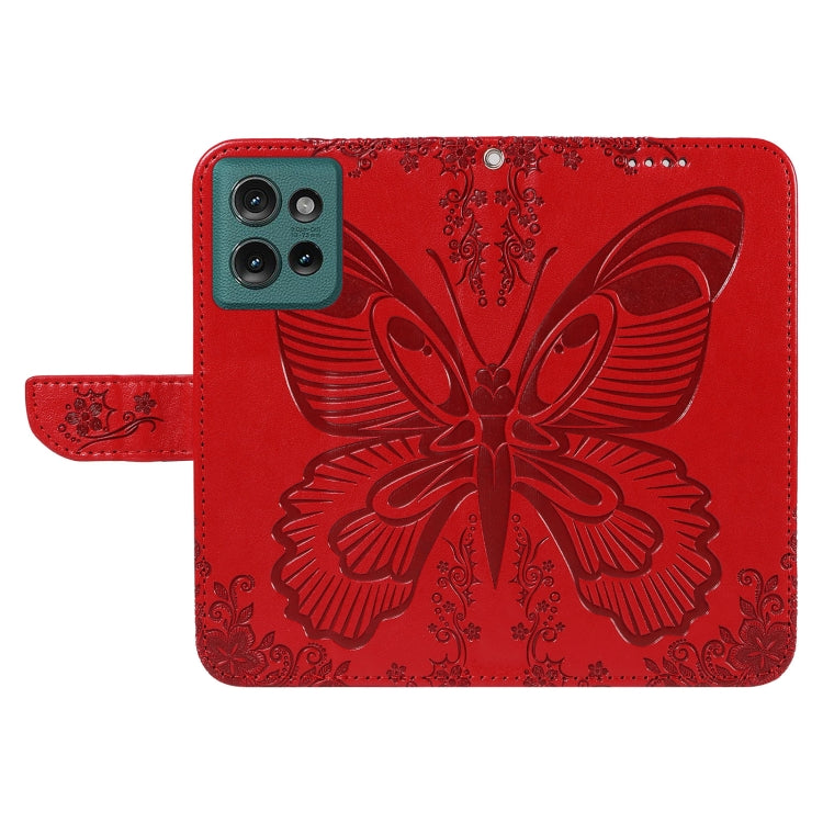 For Motorola Edge 50 5G Swallowtail Butterfly Embossed Leather Phone Case