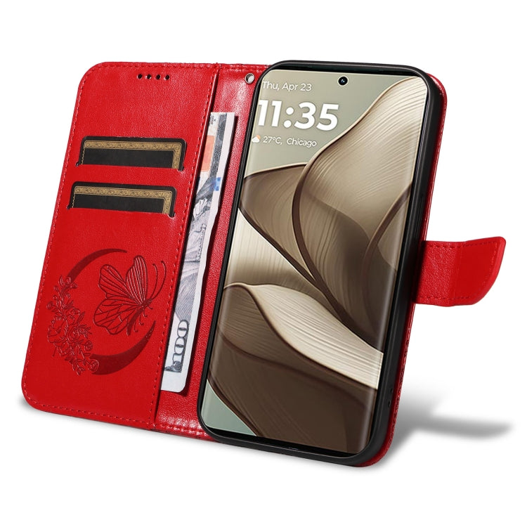 For Motorola Edge 50 5G Swallowtail Butterfly Embossed Leather Phone Case