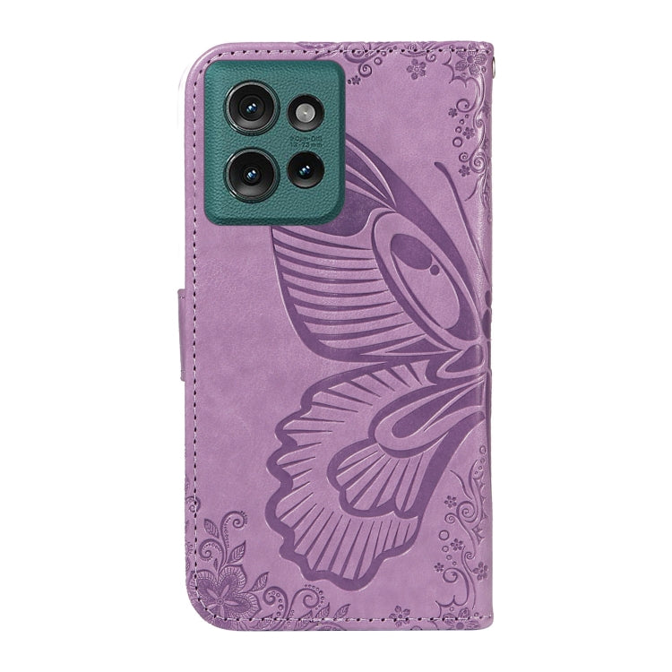 For Motorola Edge 50 5G Swallowtail Butterfly Embossed Leather Phone Case