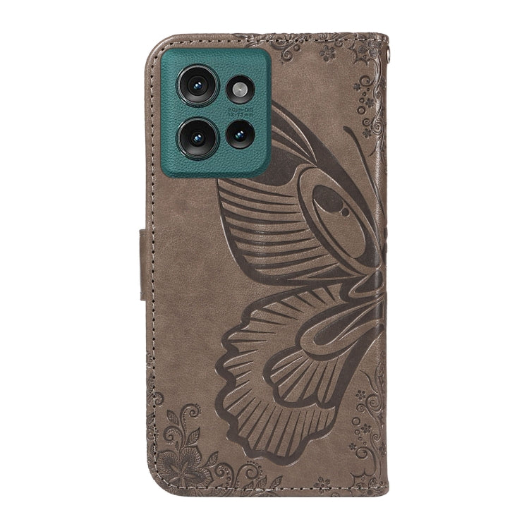 For Motorola Edge 50 5G Swallowtail Butterfly Embossed Leather Phone Case