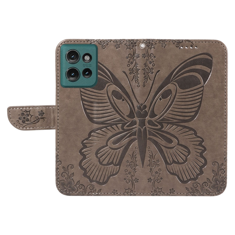 For Motorola Edge 50 5G Swallowtail Butterfly Embossed Leather Phone Case