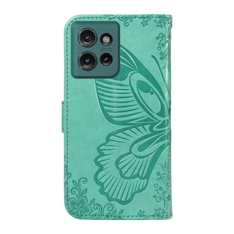 For Motorola Edge 50 5G Swallowtail Butterfly Embossed Leather Phone Case