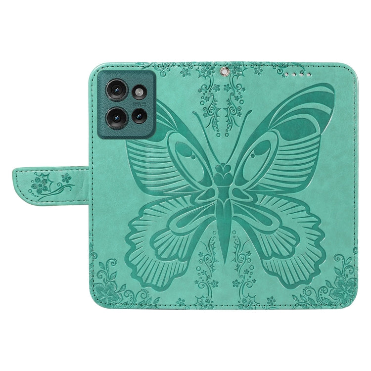 For Motorola Edge 50 5G Swallowtail Butterfly Embossed Leather Phone Case