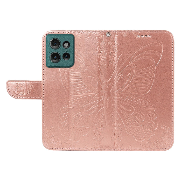 For Motorola Edge 50 5G Swallowtail Butterfly Embossed Leather Phone Case