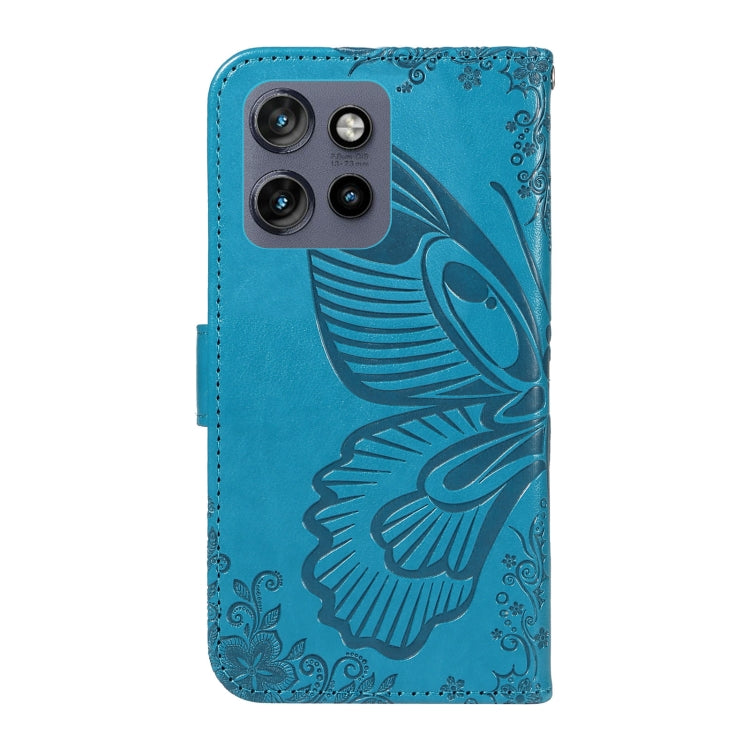 For Motorola Edge 50 Neo Swallowtail Butterfly Embossed Leather Phone Case