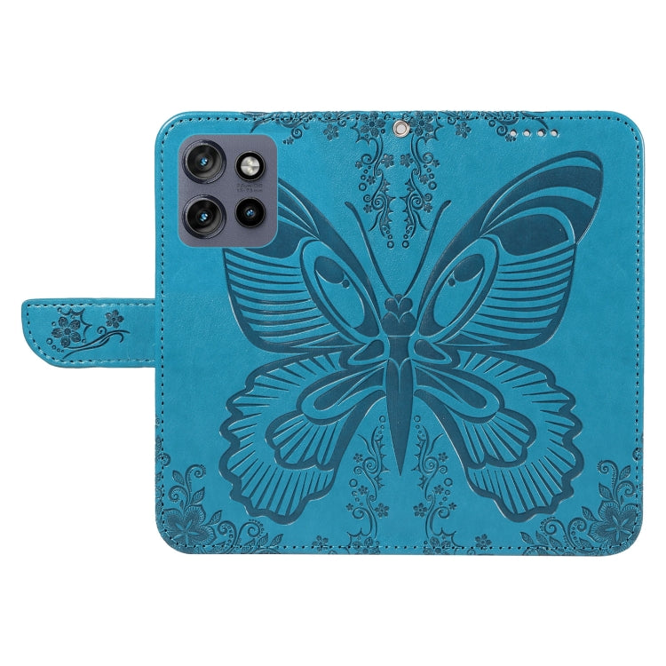 For Motorola Edge 50 Neo Swallowtail Butterfly Embossed Leather Phone Case
