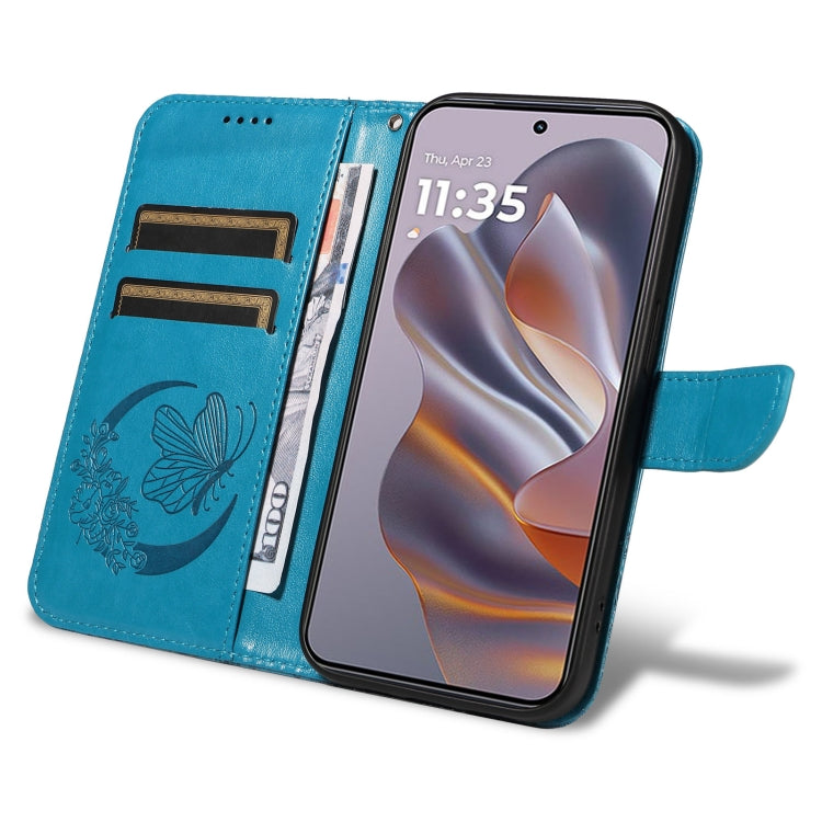 For Motorola Edge 50 Neo Swallowtail Butterfly Embossed Leather Phone Case