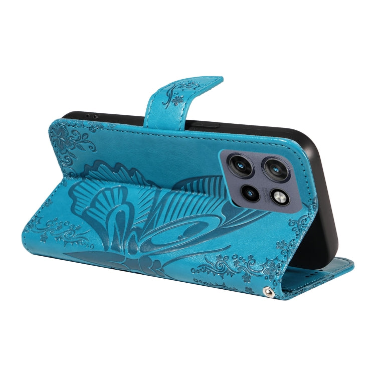 For Motorola Edge 50 Neo Swallowtail Butterfly Embossed Leather Phone Case
