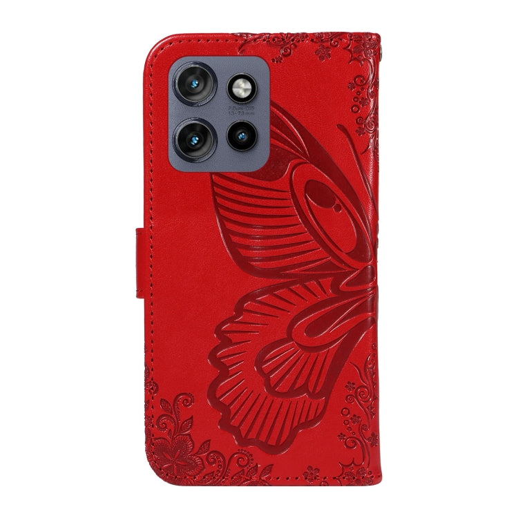 For Motorola Edge 50 Neo Swallowtail Butterfly Embossed Leather Phone Case