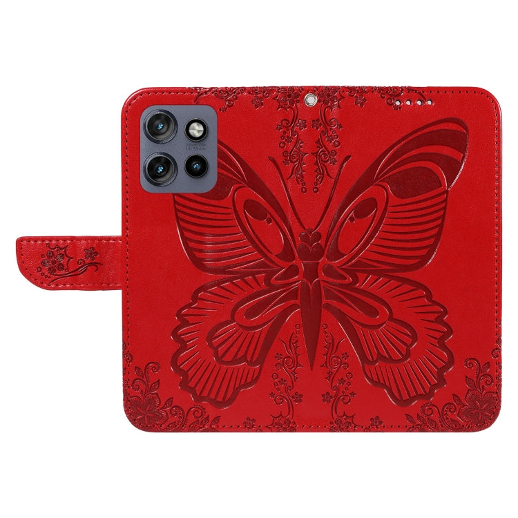 For Motorola Edge 50 Neo Swallowtail Butterfly Embossed Leather Phone Case