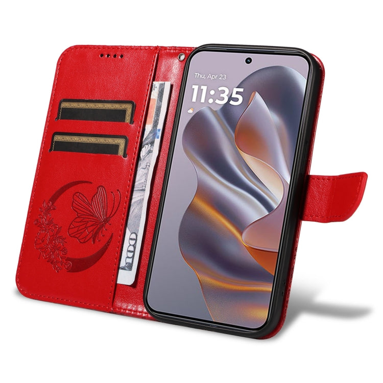 For Motorola Edge 50 Neo Swallowtail Butterfly Embossed Leather Phone Case