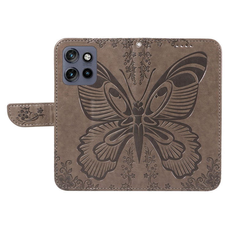 For Motorola Edge 50 Neo Swallowtail Butterfly Embossed Leather Phone Case