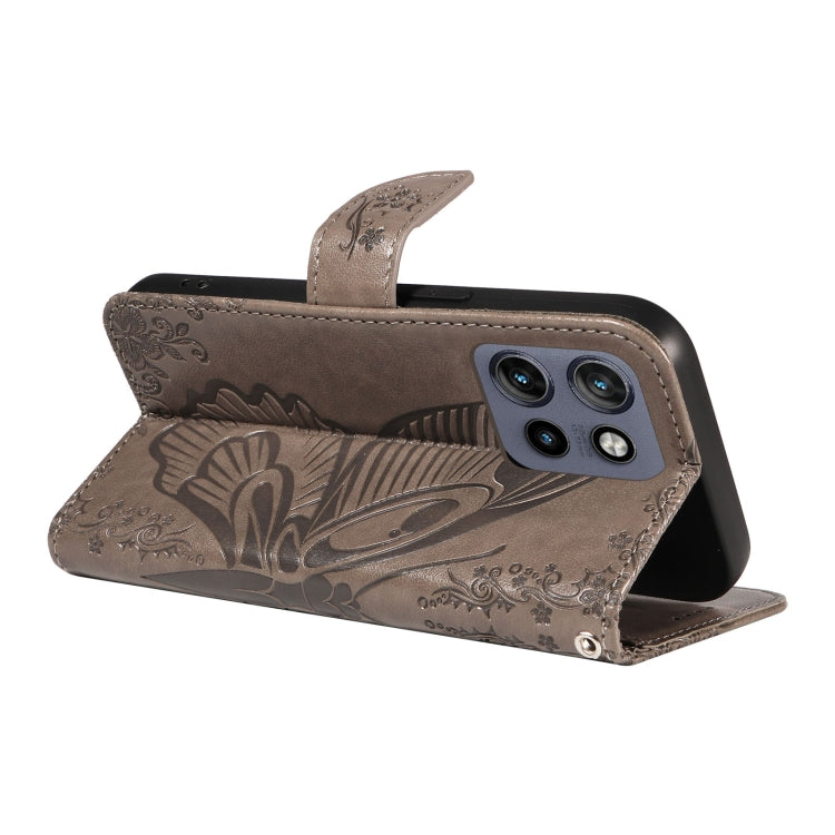 For Motorola Edge 50 Neo Swallowtail Butterfly Embossed Leather Phone Case
