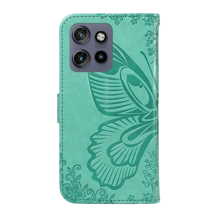 For Motorola Edge 50 Neo Swallowtail Butterfly Embossed Leather Phone Case